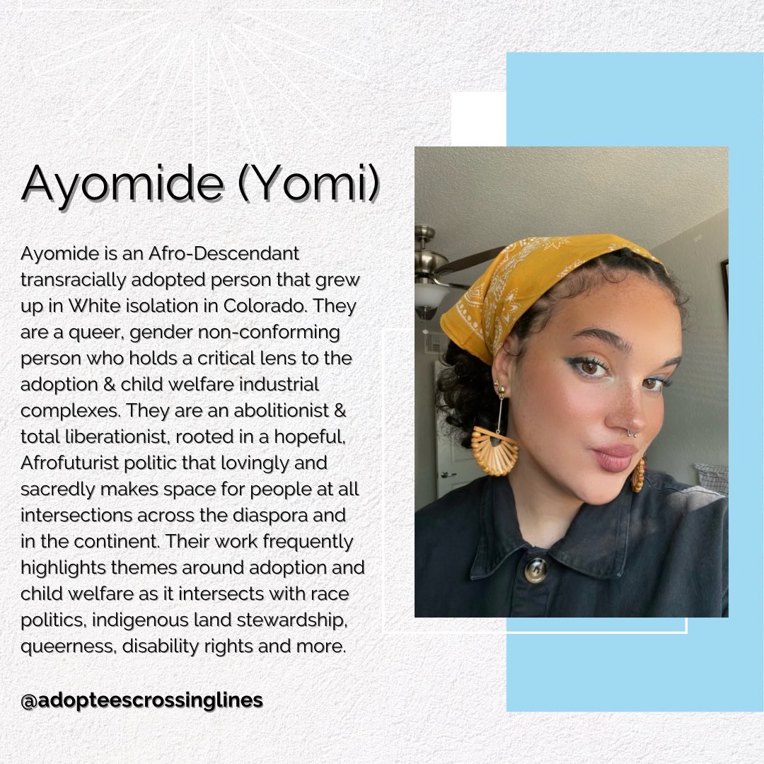 For this weeks episode that drops on (6/23) we had Ayomide on the show where they talked about their story as well as abolition & LGBTQIA+ adoptions. Be sure to tune in! 
.
#adoptee #adopteevoices #adopteetwitter