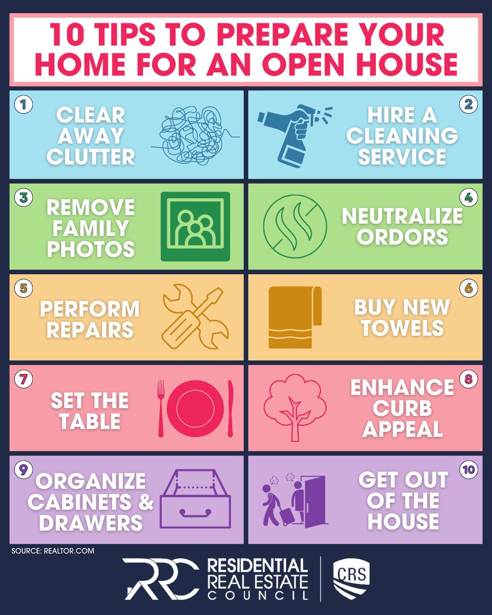 ThisIsRRC's tweet photo. Hosting an open house is a great way to get potential buyers to fall in love with your home! But before they step foot inside, you must ensure it is ready to be seen. Here are 10 tips from https://t.co/lT8UDszDdT to make sure your house shines in an open house!✨🏡#ThisIsRRC https://t.co/OWvect5ngH