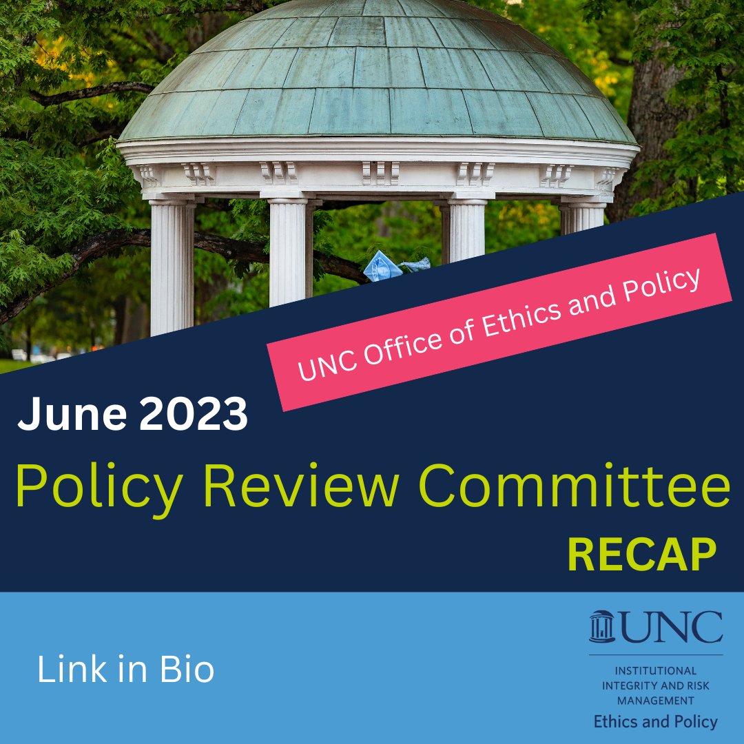 Check out what University policies have changed or been retired this month.  Accommodations policies (ADA, religious, pregnant and breastfeeding).  Finance policies. Data governance. #uncchapelhill #unceoc #policy