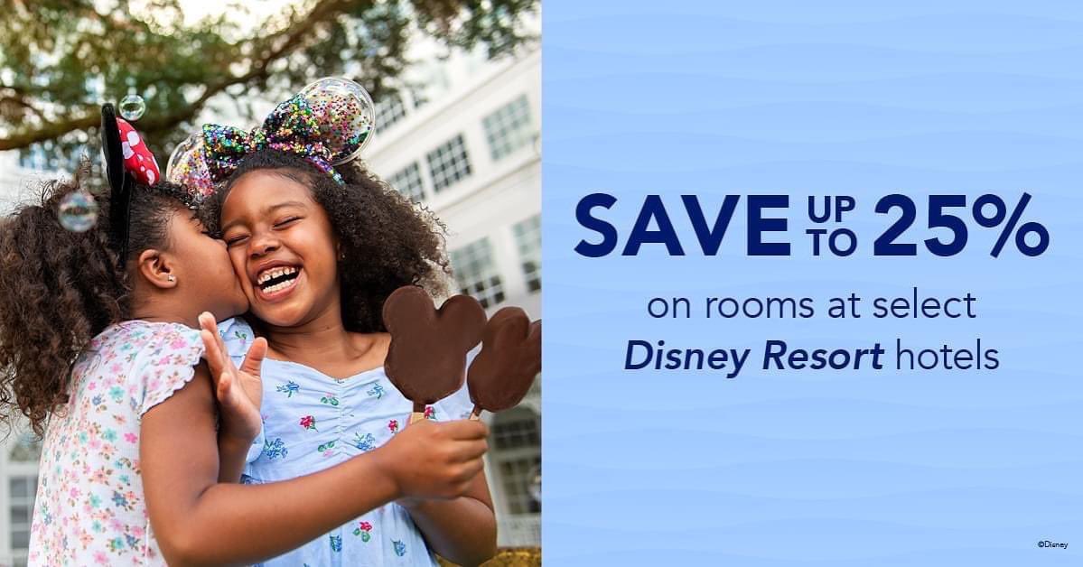 Save up to 25% on rooms at select DISNEY RESORT hotels for stays most Sunday-Thursday nights 10/2-11/18 and most nights 11/19-12/25/23. Learn More:

disneyworld.disney.go.com/special-offers…

#disney #disneyworld #waltdisneyworld #disneyresorts #disneyresort #disneysavings #travelagent #disneytrip