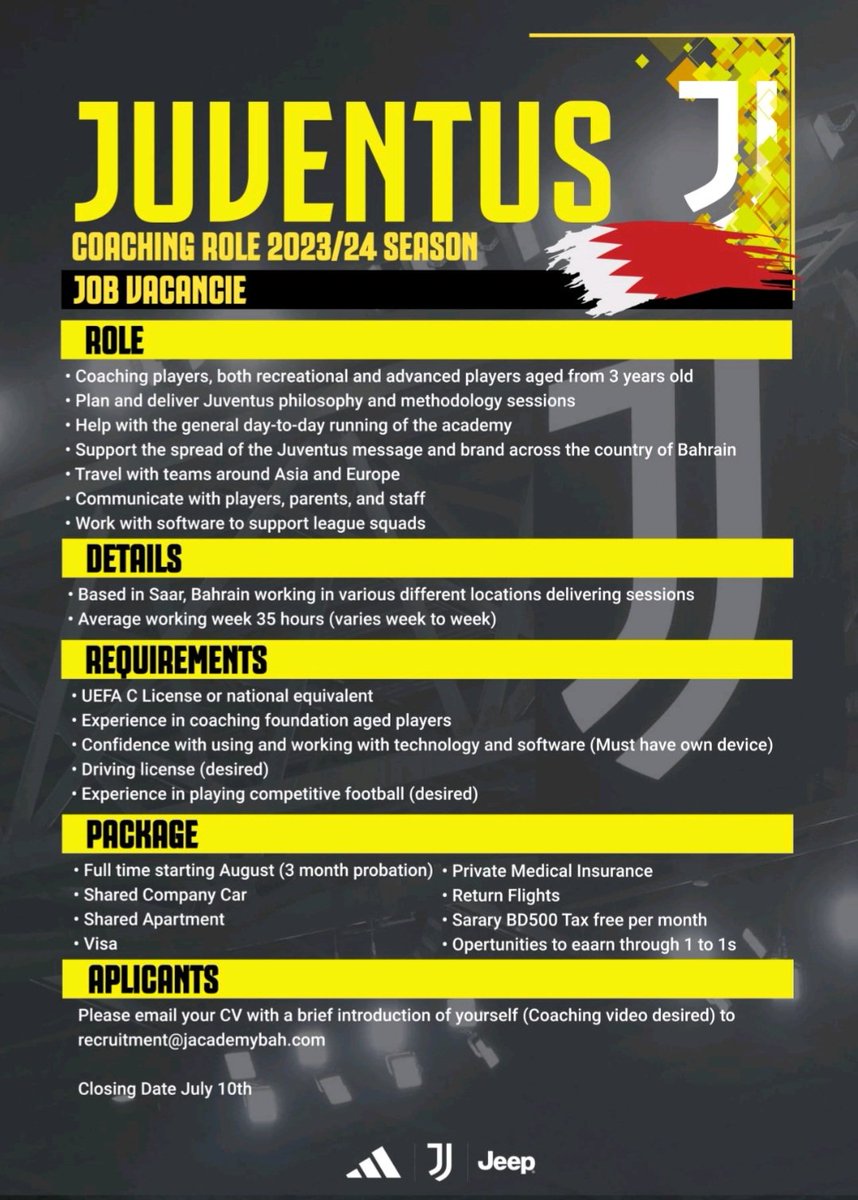 Britcoachesnet's tweet photo. Would you like to coach in Bahrain?
#FootballCoachingJobs #CoachingJobs #JobsInFootball #FootballJobs #CoachAbroad #CoachFootballAbroad #FootballCoaching #YouthFootballCoaching #YouthFootball #AcademyCoach #AcademyJobs https://t.co/XClJVuqJjy
