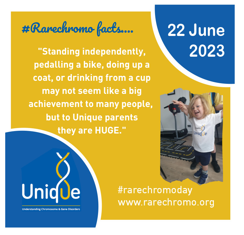 Children with rare chromosome &amp; single gene disorders  develop at their own pace &amp; don't often meet normal' milestones. Tomorrow, #rarechromoday, we celebrate their Uniqueness. Who wants to do 'normal' anyway? Whatever that is! More at  rarechromo.org #genetics