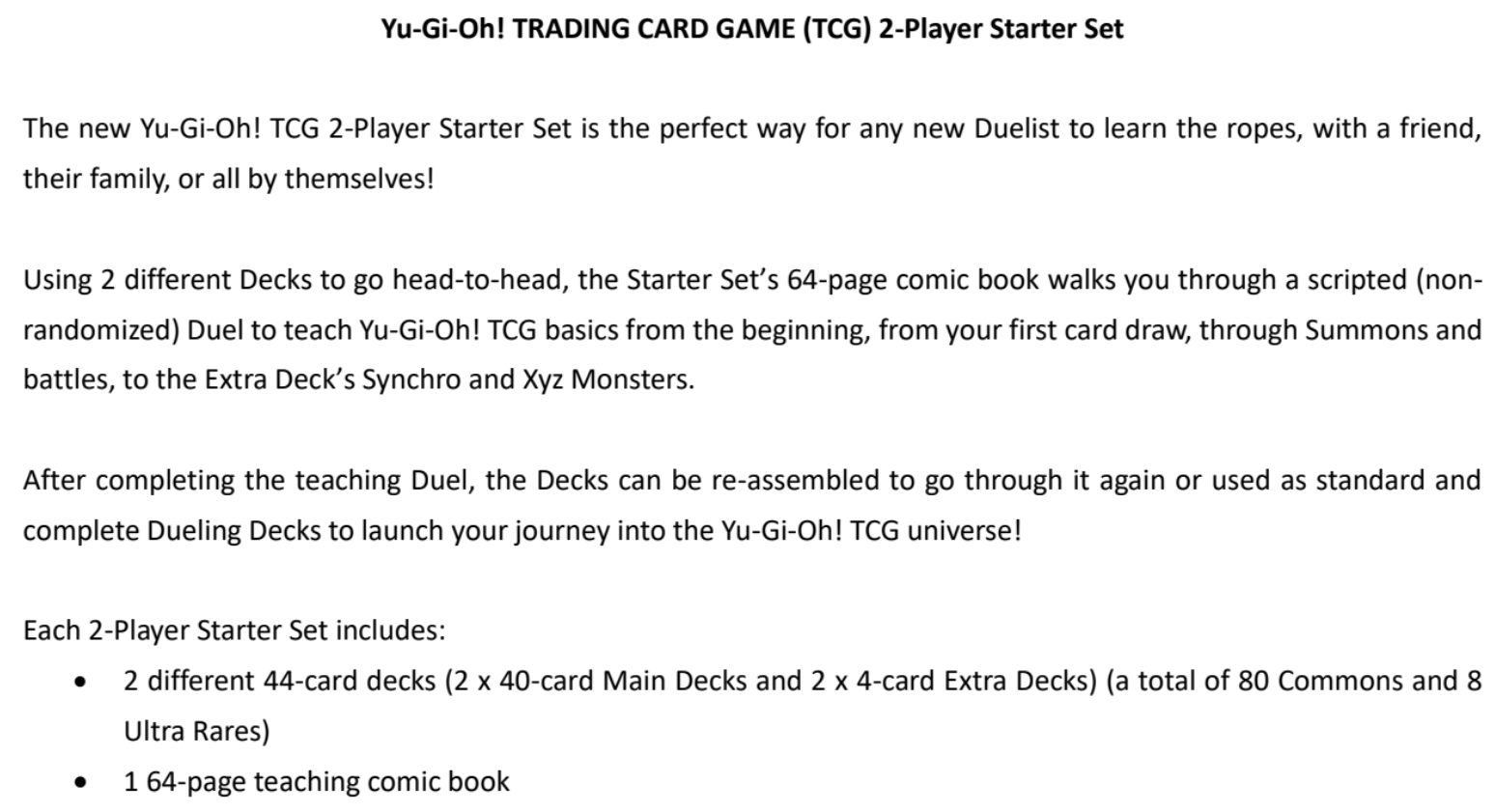 Yu-Gi-Oh! 2- Player Starter Set