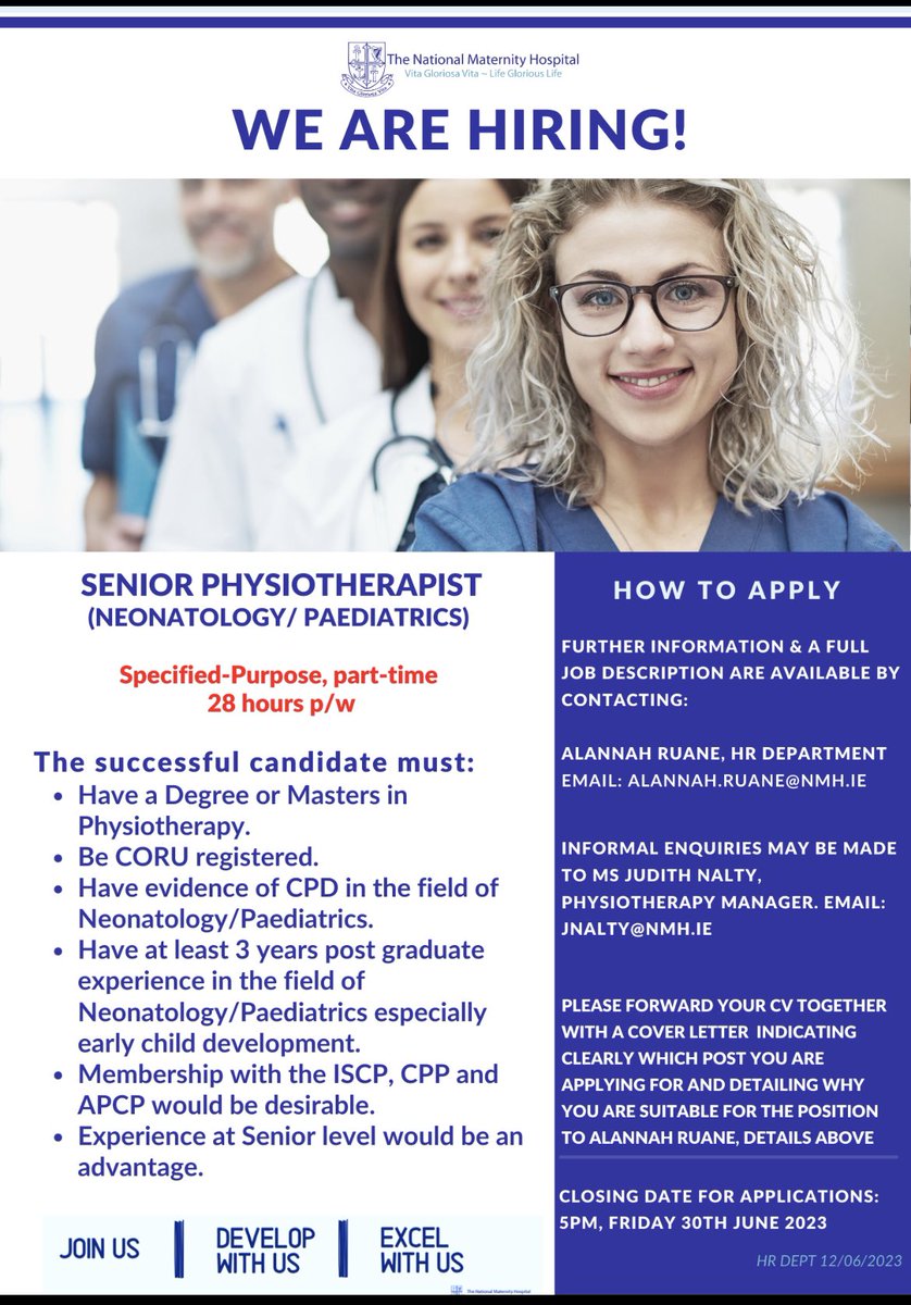 McguckinJo's tweet photo. Paediatric/neonatal physios - come work with us 💥 we have a super team, provide support +supervision + training opportunities, flexibility with hours. It s dynamic, excellent, expert, busy, fun, challenging- enquiries to email below ! https://t.co/pKZy1xUJs6
