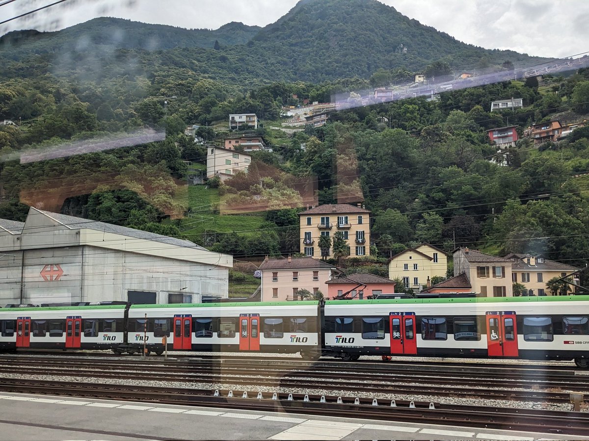 Paunklet's tweet image. On my way home to Berlin, 13 h of train ride from the design research conference in Milan @Eksig2023Milano. 2019, I committed to not fly anymore. I still think it's possible as a researcher to only go to conferences by train. I would have missed the views too! #flyless