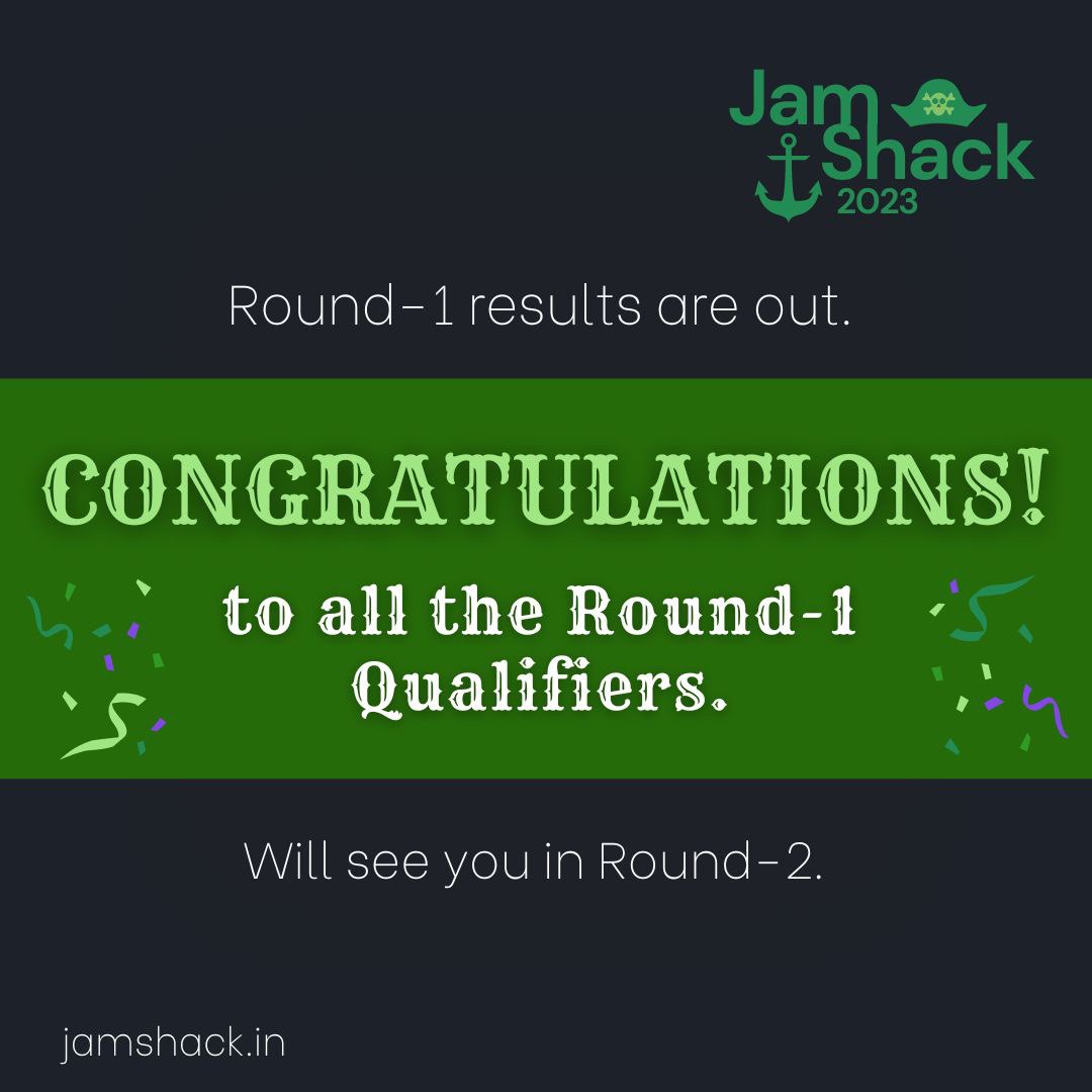 JamShack23's tweet photo. Congratulations to all the Round -1 qualifiers. Let's conquer the waves as the final round will be more fun and fierce.
#hackathon #developers
#nit #blockchain #WEB3 #gamedev #technology https://t.co/bcNqdahfws
