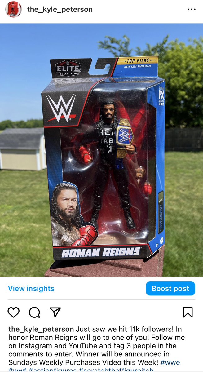 Head over to Instagram for a new Giveaway! #giveaway #romanreigns #raw #smackdown #wwe #bloodline #Scratchthatfigureitch #toys #elitesquad #actionfigures