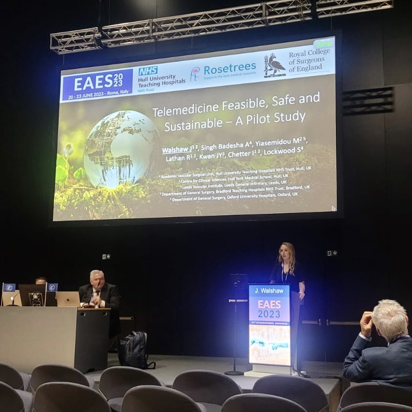 Enjoyed presenting our teams work at @EAES_eu on #Sustainability and #Telemedicine using prospective life cycle assessment ♻️🌳 Huge thank you to @rosslathan @MarinaYLeft @ChetterIan and the rest of the team  #EAES2023 #greensurgery