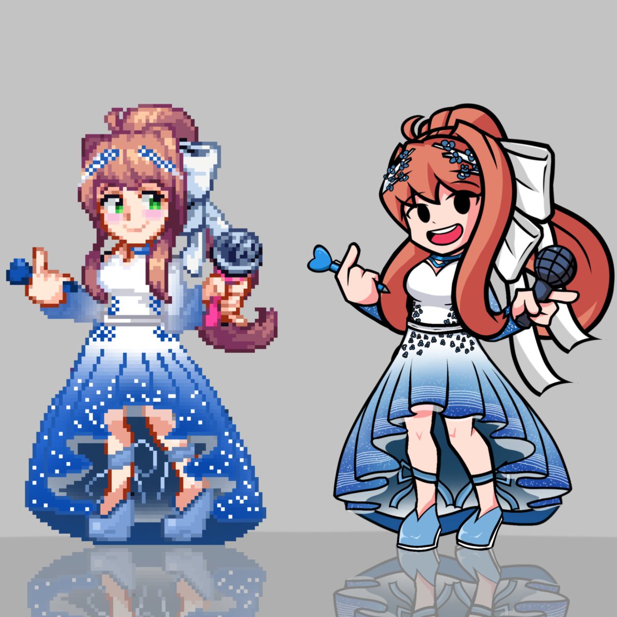 Made the pixel one too!

#DDTO #DDLC #FNF #DokiDokiLiteratureClub #Monika