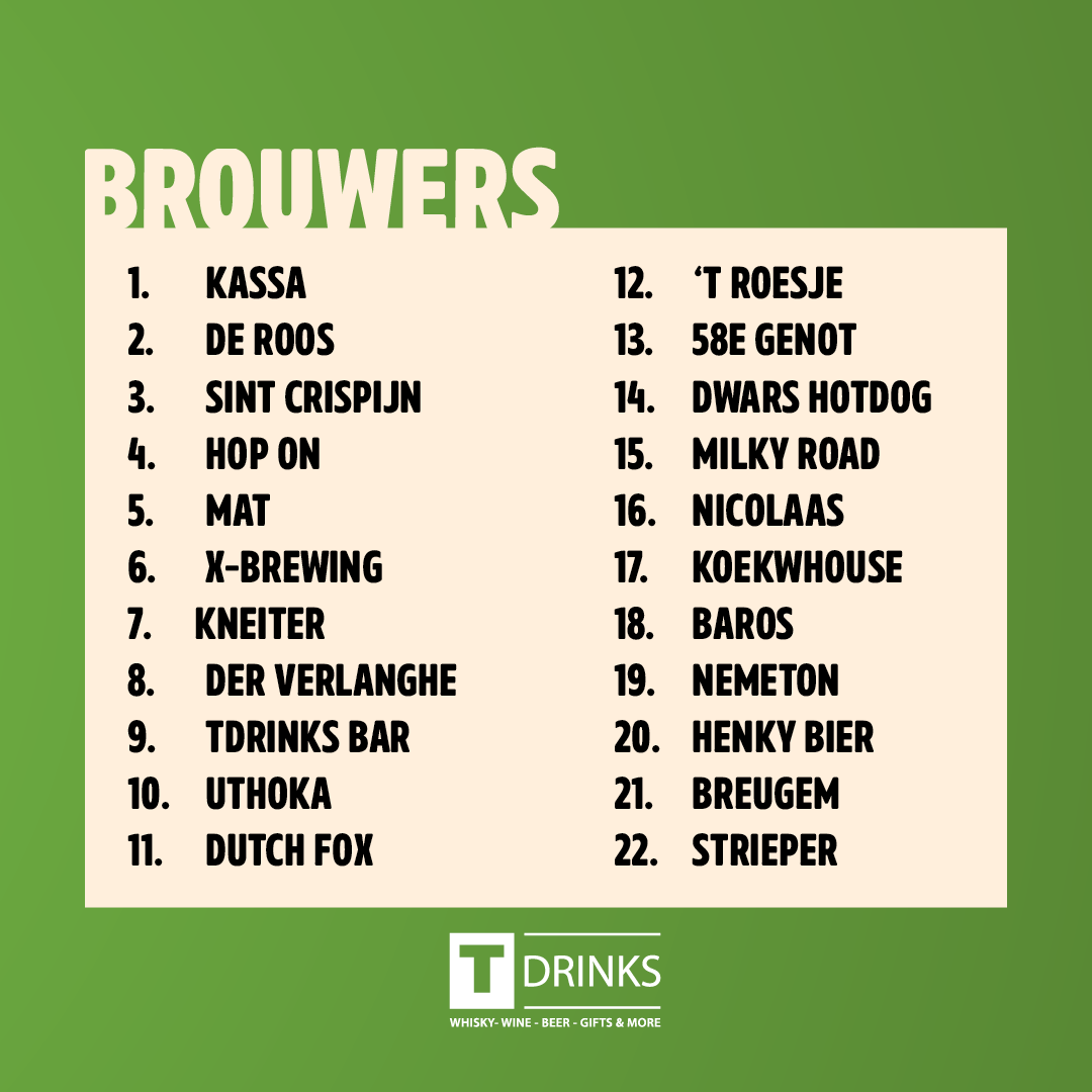 Ben jij ook bij het  T Drinks Tilburgs Bierfestival op zondag 25 juni? Check hier alle brouwerijen in de line-up! 🤩✅