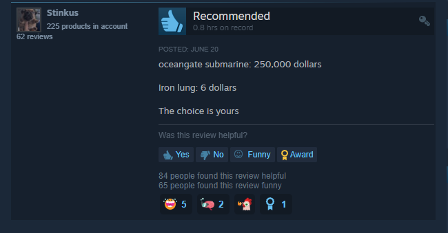 JettGoNyoom's tweet photo. I'm sorry the reviews pouring in on Iron Lung are fucking Hilarious https://t.co/Q7O8uswg2t