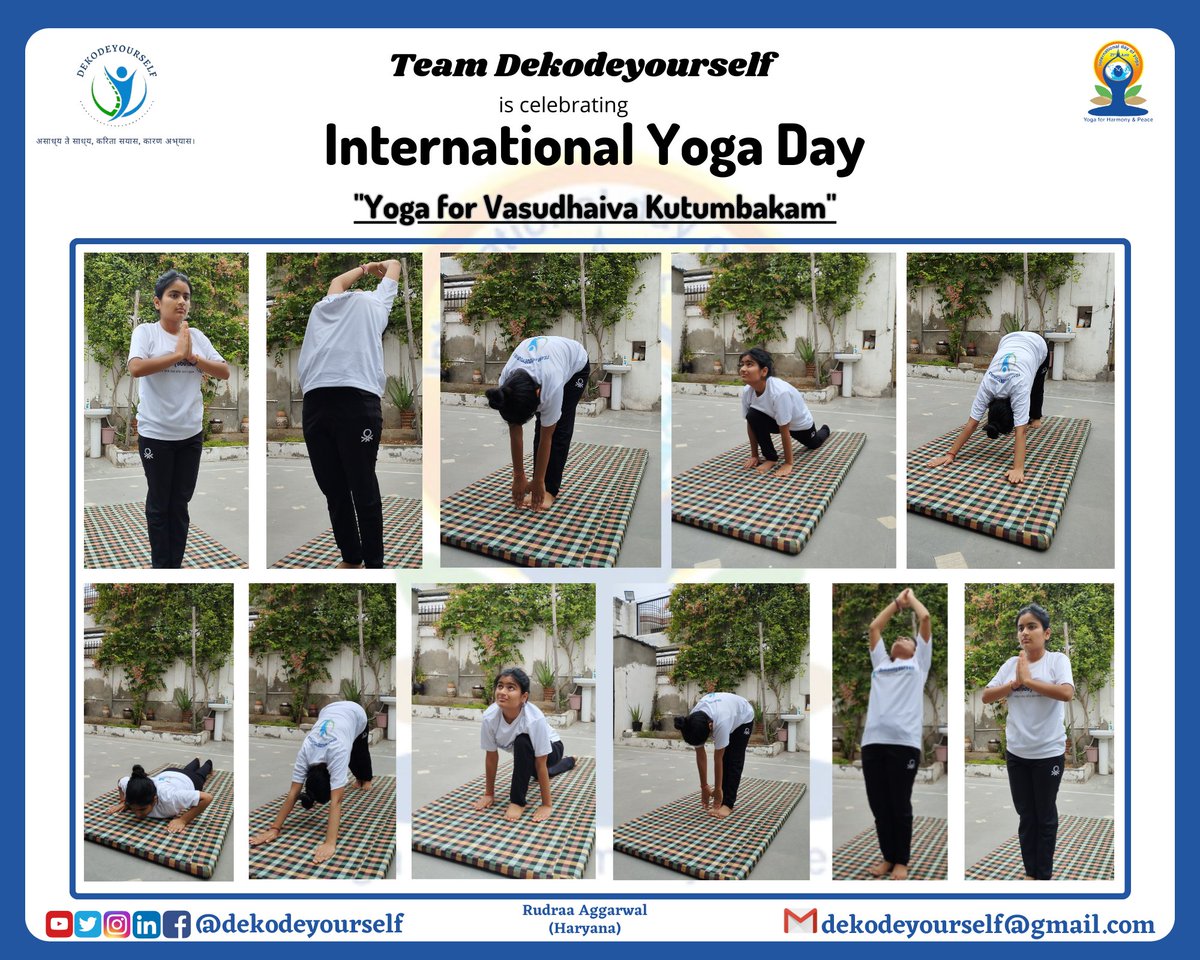 DekodeYourself's tweet photo. ๐งโโ๏ธ๐On the #9thInternationalDayofYoga2023 , #TeamDekodeYourself is embracing the spirit of unity and harmony with the theme #YogaforVasudhaivaKutumbakam
#YogaUnity #WellBeing #PeacefulLiving #HarmonyWithin #UnityInDiversity #YogaCelebration
@BhartiyaConnect @moayush @nssindia https://t.co/pZv8Rb893P