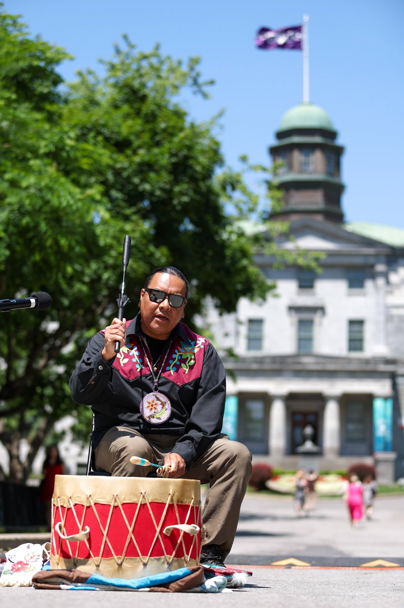 National Indigenous Peoples Day Hiawatha Wampum Belt Flag Raising Ceremony held at #McGill today. (Photos: Egan/Dufour) #NIPD2023