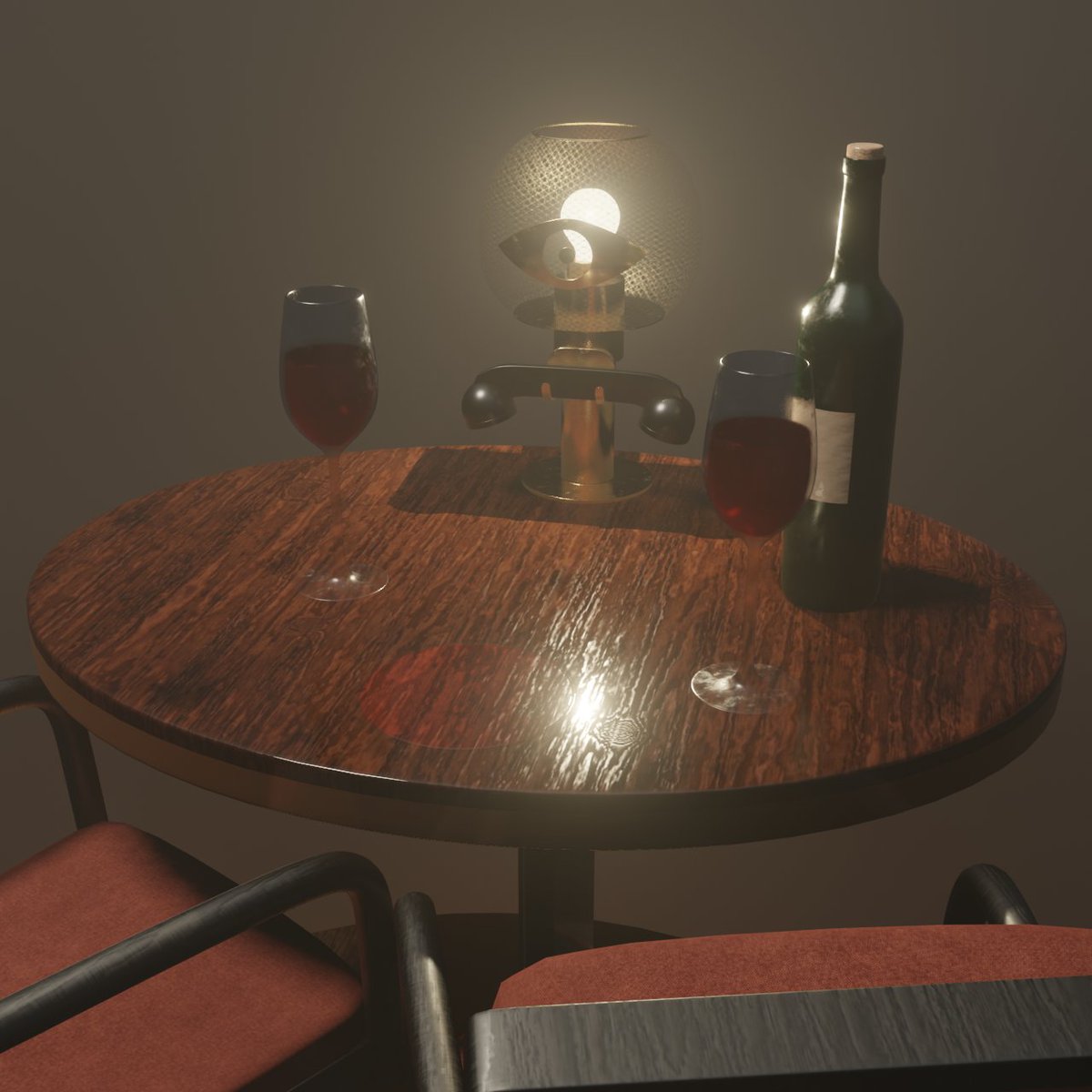 Details of the Kit Kat Club: Tables | Created in Blender, inspired by @kitkatclubLDN #blender #3d #blender3d #3dart #modelling #3dmodelling #rendering #cabaret #kitkatclub