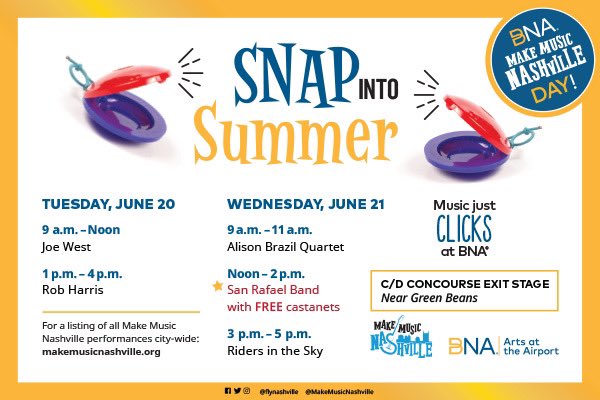 At <a href="/Fly_Nashville/">Fly Nashville</a>?! So are we! Stop by to enjoy and make music with us! 
#MakeMusicNashville