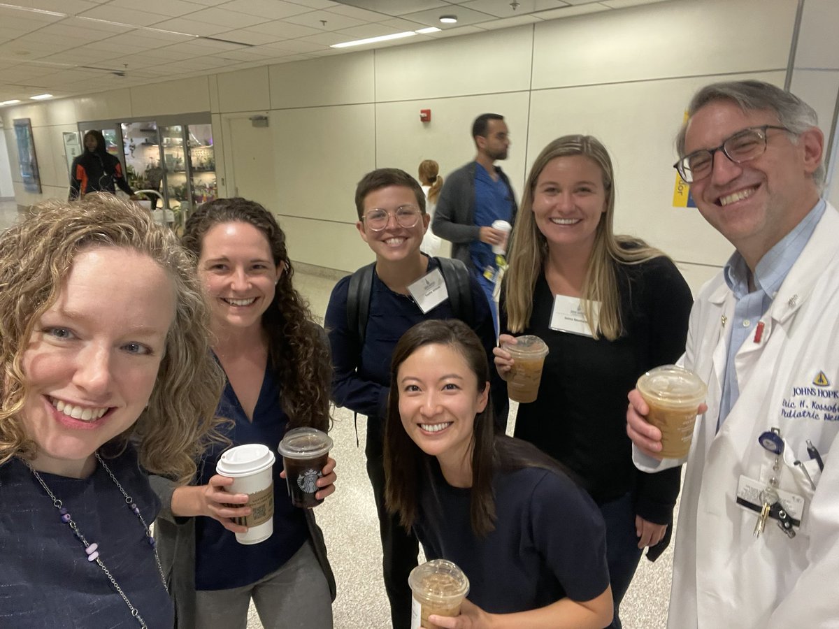Having coffee at the brand new Johns Hopkins Hospital Starbucks with…our brand new PGY1 child neurology residents!! Double win!