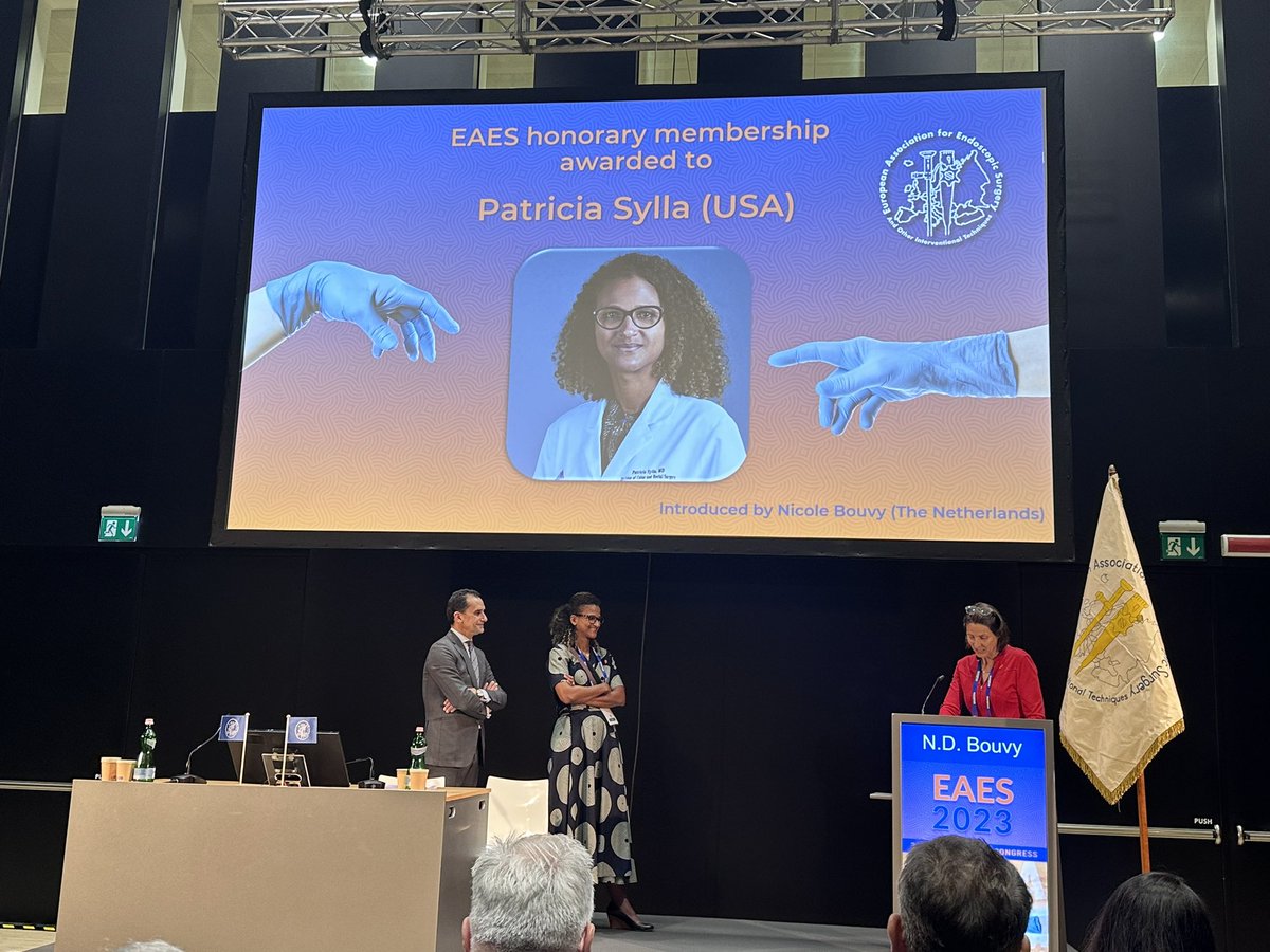 Suzanne Gisbertz (@ssgisbertz) on Twitter photo So we’ll deserved honorary membership for <a href="/patsyllamd/">Patricia Sylla</a> <a href="/EAES_eu/">EAES</a> during the #EAES2023 #EAES congress in Rome. Great surgeon, great person and great role model! So we’ll deserved honorary membership for <a href="/patsyllamd/">Patricia Sylla</a> <a href="/EAES_eu/">EAES</a> during the #EAES2023 #EAES congress in Rome. Great surgeon, great person and great role model!