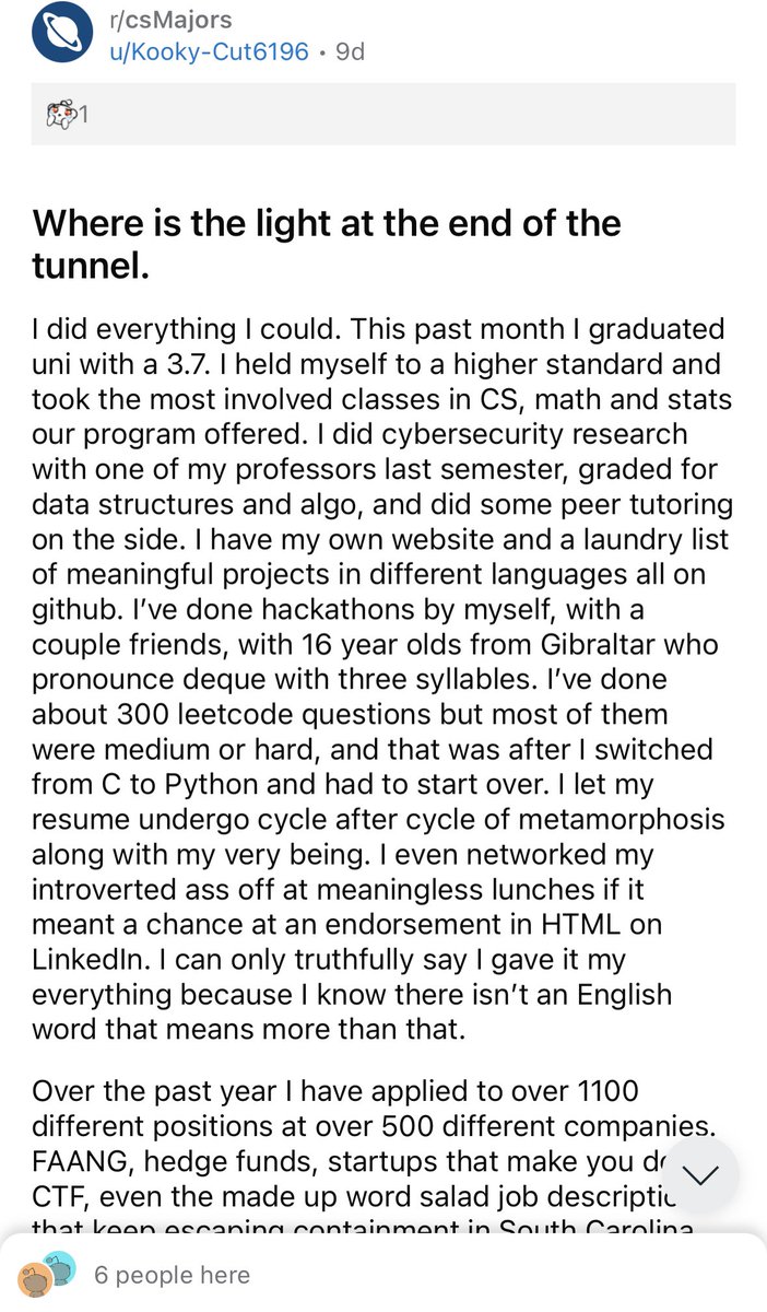 var_epsilon's tweet photo. thought I’d check in on r/csmajors and see how things are going https://t.co/m4Xvsr9wbv