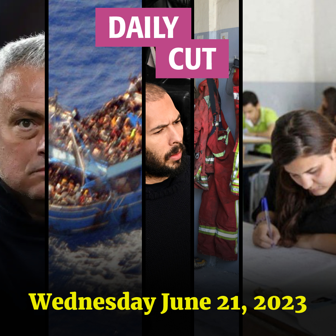 Megaphone presents headlines of the day🔽
Wednesday June 21, 2023

#PublicSector #MinistryOfEducation #Brevet #CivilDefence #Violence #MigrantBoat #immigrants #Misogyny #AndrewTate #SexualAssault #UEFA #Lebanon #Palestine #Greece #Romania