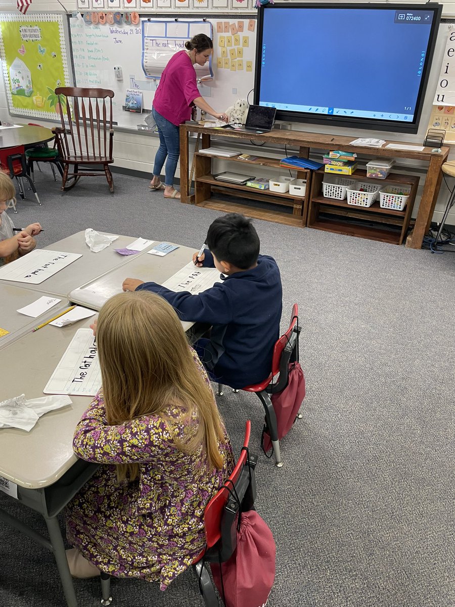 kstack15's tweet photo. Summer Reading Camp going strong! Fluency drills, handwriting and phonics, and showing off our @LexiaLearning Core5 mastery all in a days work for these @Bonlee_Dragons campers🫡 🐉 #CCSReadandGrow #CCSAsis #OneChatham https://t.co/JSrcv9PVgv