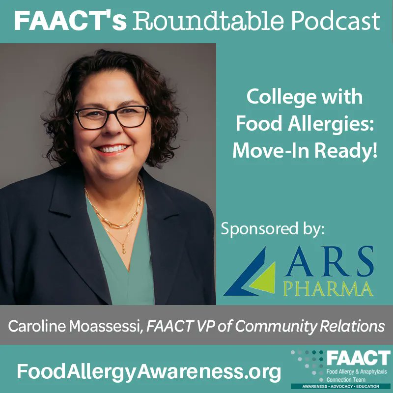 #Sponsored by: @ARS_Pharma

Tune in to #FAACTsRoundtable #Podcast on #College with #FoodAllergies: Move-in Ready

Listen to #FAACT's Ep. 168:
buff.ly/3aRhgSp

#FoodAllergy #Allergy #FoodAllergyLife #CollegeWithFoodAllergies #Allergies #Awareness #Anaphylaxis #CollegeLife