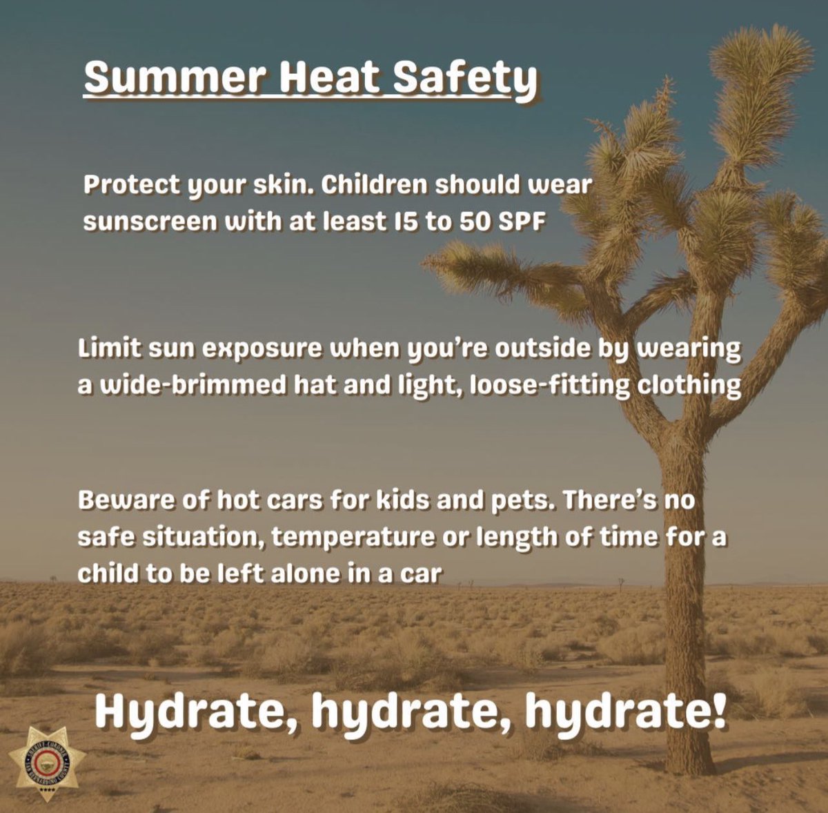 morongobasinstn's tweet image. Summer safety tips! Thank you @sbcountysheriff #SBSD #MBSheriff