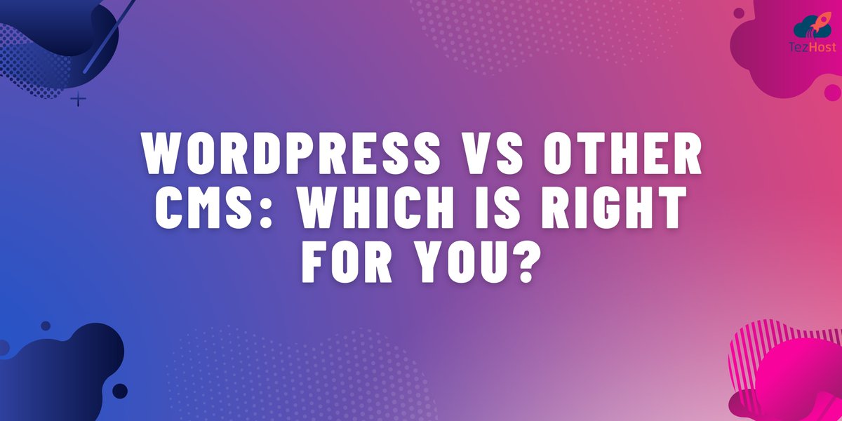 WORDPRESS VS OTHER CMS: WHICH IS RIGHT FOR YOU?
tezhost.com/wordpress/word…

#Tezhost  #CloudHosting #DedicatedServer #ssl #website #seo #python  #oxappsuite #wordpress #nodejs #microsoft #azure #domain #cpanel #joomla #ldap #linuxserver #freebsd #linux #vps #technology #django