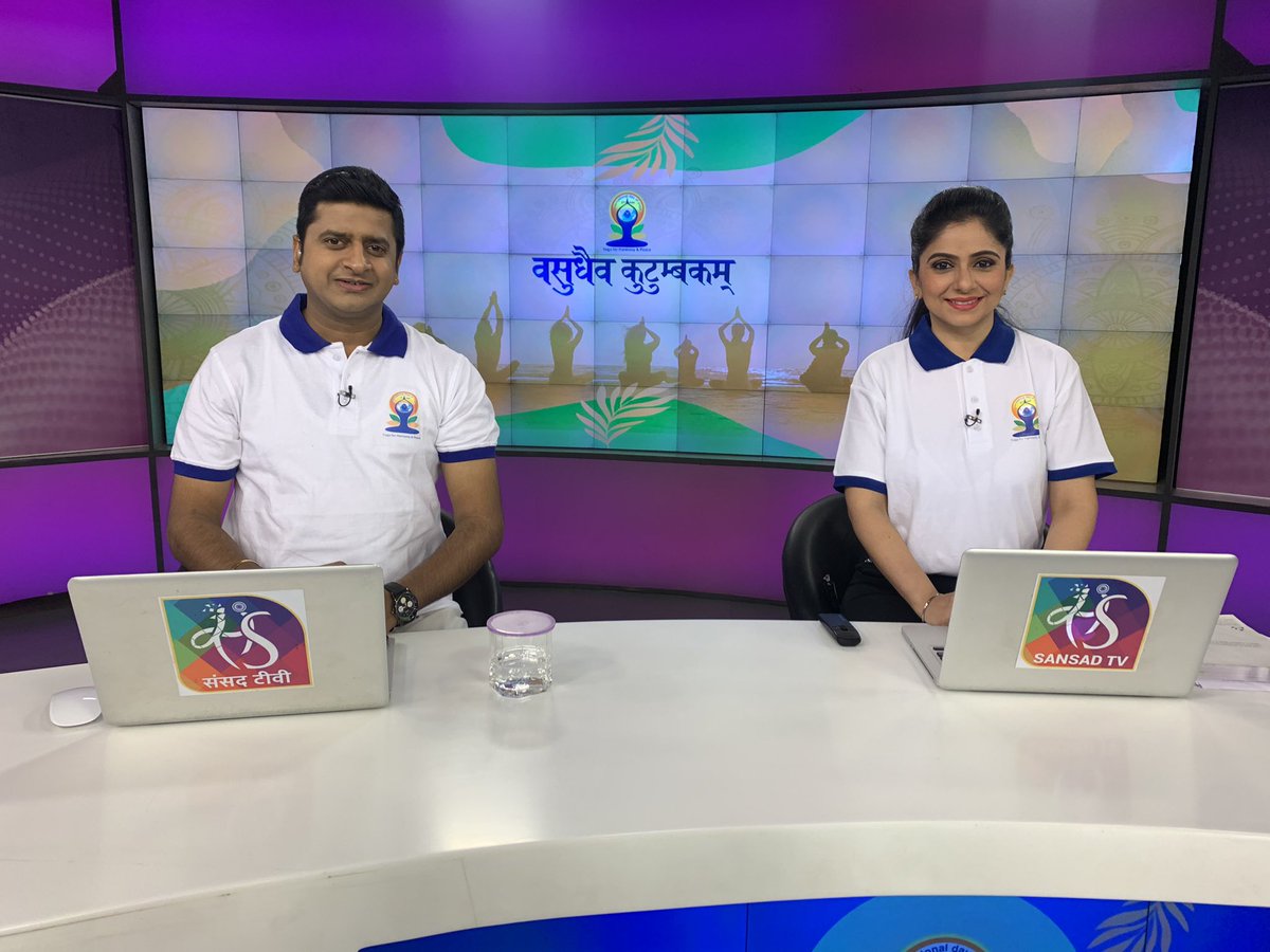 #IDY23 immerse yourself in the world of #yoga which harmonises, strengthens and balance body,mind and soul. @sansad_tv