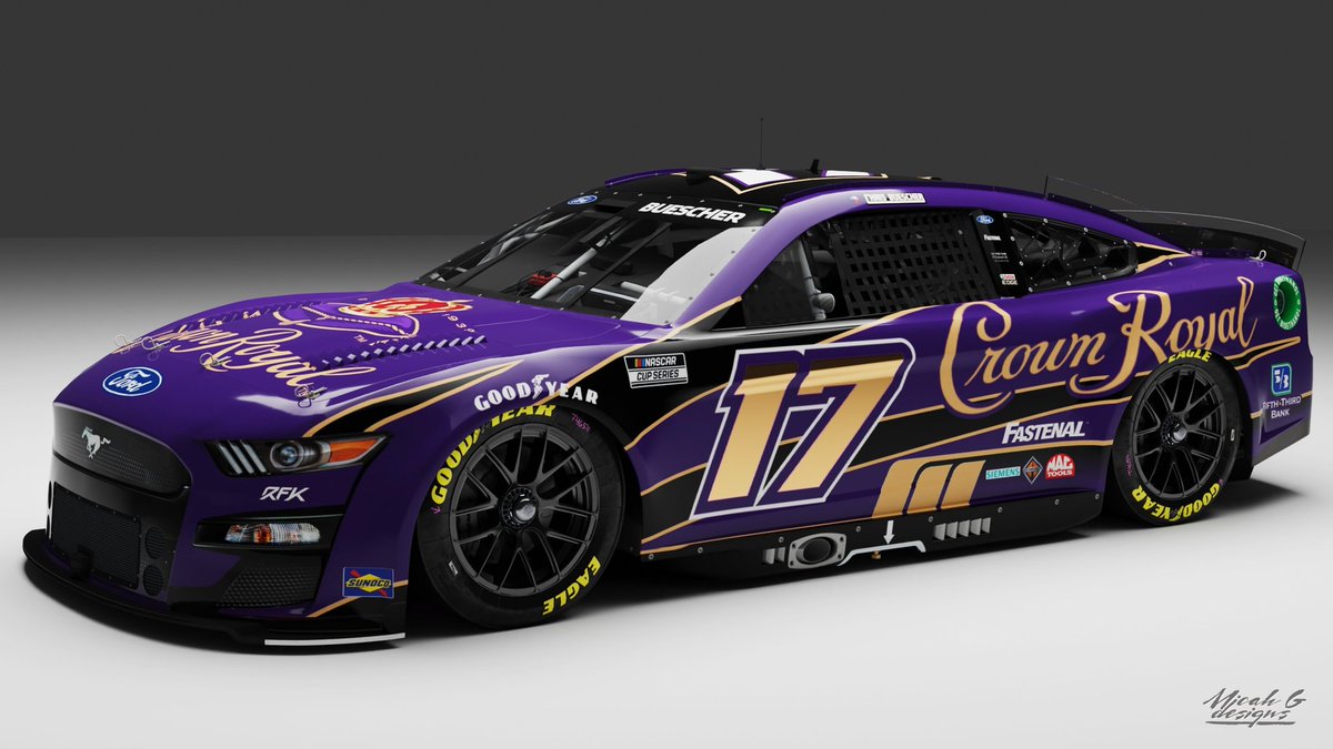 A chariot built for the royal 👑

@Chris_Buescher @CrownRoyal

#chrisbuescher #crown #crownroyal #royal #rfk #rfkracing #roush #roushperformance #ford #mustang #fordperformance #roushfenwayracing #roushracing #chrome #NASCAR75 #paintscheme #graphicdesign #cars #racing #motorsport