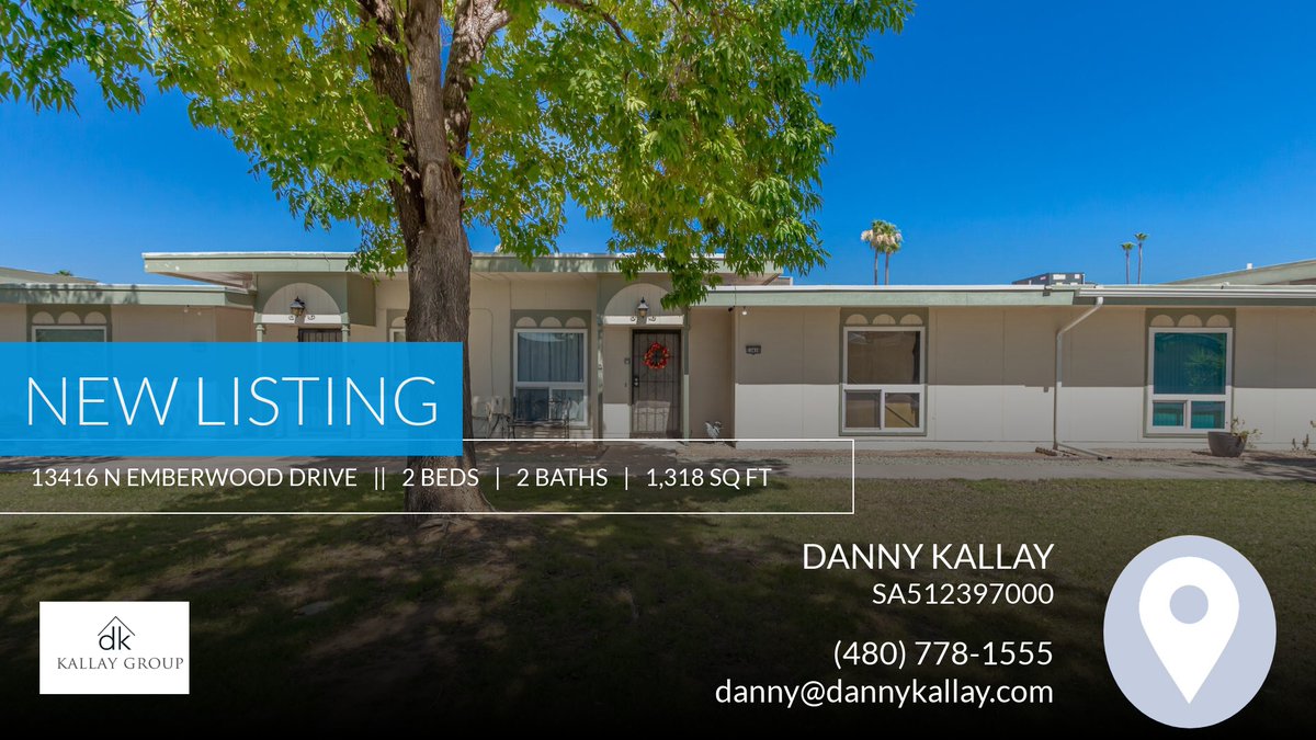 dannykallay's tweet photo. 📍 New Listing 📍 Take a look at this fantastic new property that just hit the market located at 13416 N Emberwood Drive in Sun City. Reach out here or at (480) 778-1555 for more information https://t.co/Rj93NTkAzL https://t.co/cys4fZwZCf