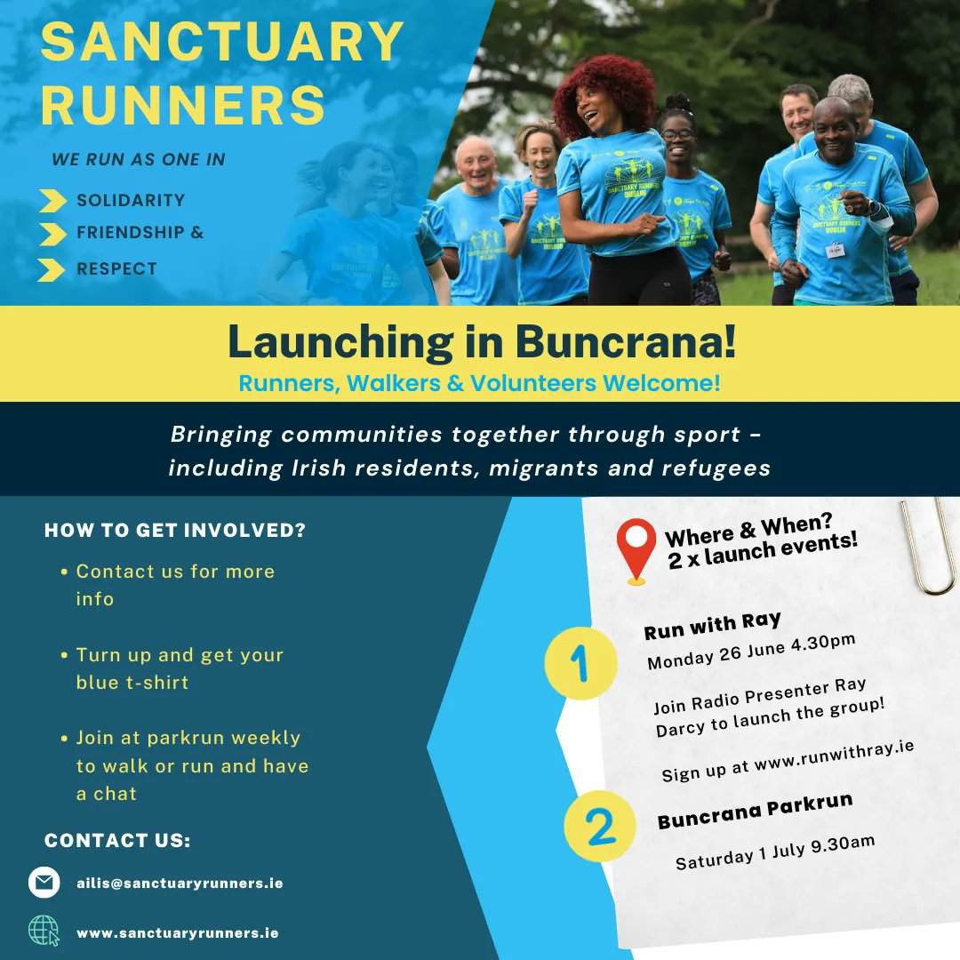 📢 We are coming to Buncrana! 

🟡 Join us on Monday 26th June with @RadioRayRTE as we #RunWithRay 

🔵 Register runwithray.ie  

🟡 Then join us at @buncranaparkrun on 1st July!

@IrishLife @ActiveDonegal @BuncranaRadio @BuncranaForAll

#RunAsOne