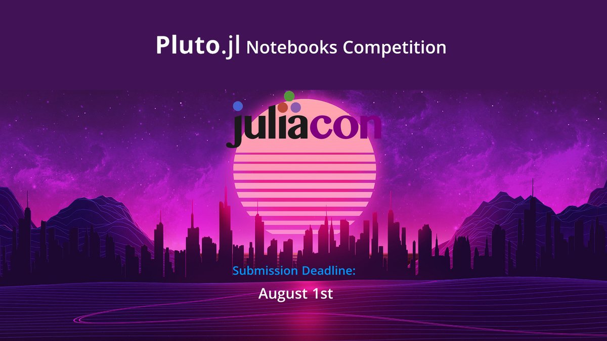 JuliaConOrg's tweet image. Introducing the first-ever Pluto Notebook competition 🥇  at this year&apos;s JuliaCon!

Pluto Notebooks Competition
The best Pluto Notebook projects between June 15 - August 1st.

help.juliahub.com/juliahub/stabl…

#datascience #visualizations #interactive #machinelearning #JuliaLang