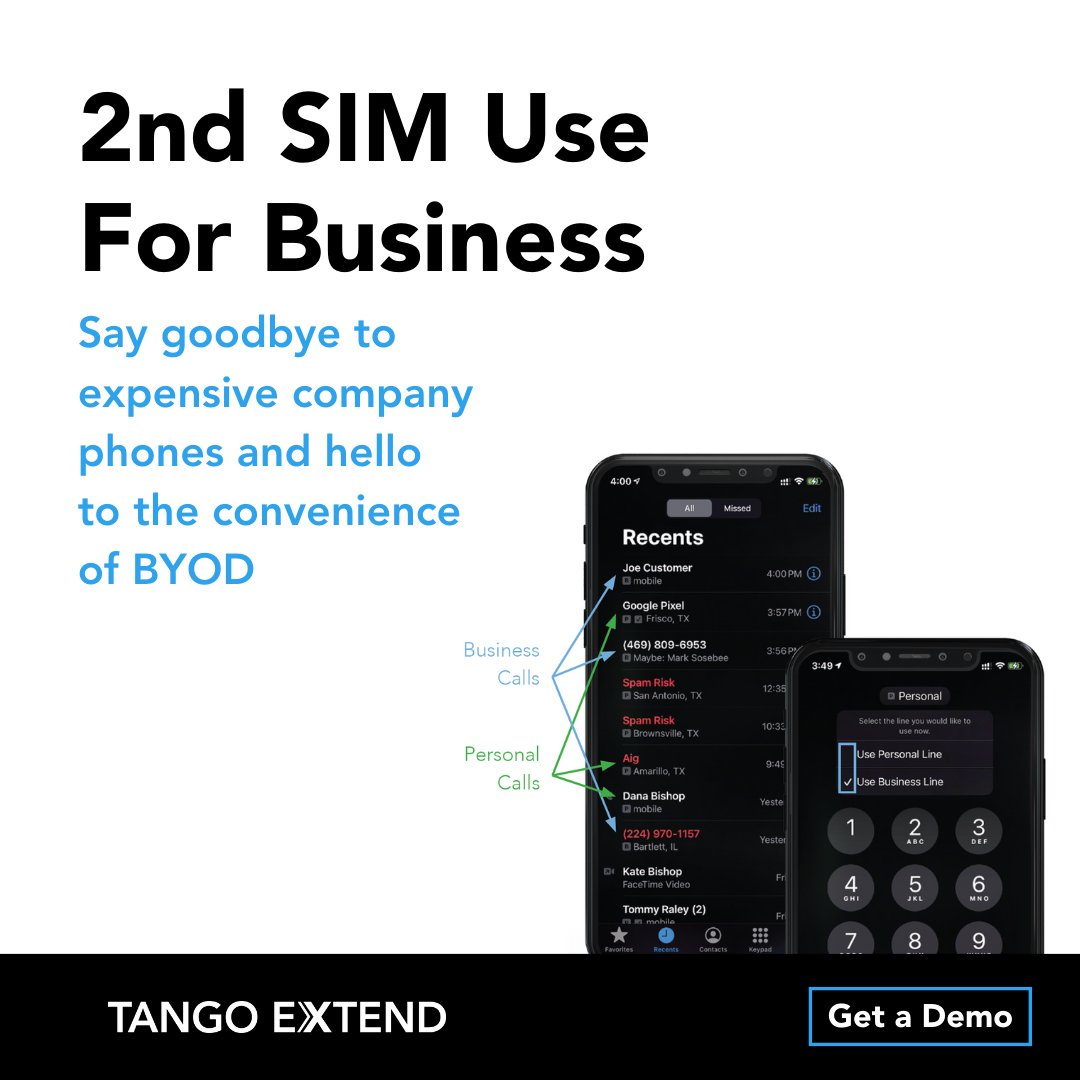 Streamline your work-life balance with Tango Extend and Microsoft Teams! Our eSIM technology enables you to have a separate business line on your own mobile phone. Embrace the convenience of BYOD without compromising productivity. 

Learn more: blog.tango-networks.com/why-workers-lo…