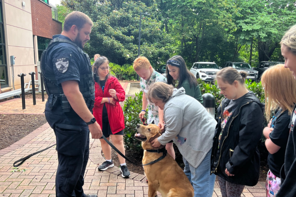 gigisraleigh's tweet photo. Thank you to Officer C and all our friends at the Cary Police Department for our tour today! Don't forget to come to Howdy's on Friday for ๐Cover the Cruiser๐ with Cary PD in partnership with Special Olympics. ๐ค ๐ ๐ฆ
#gigisplayhouse #purposefulprogramming #freeprogramming https://t.co/KIXK48FKRn