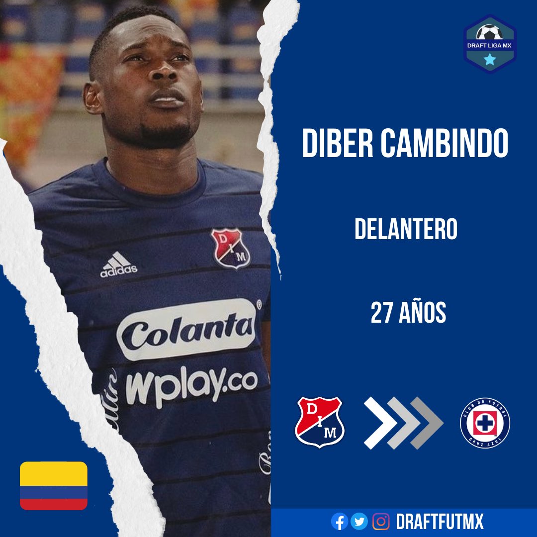 DraftFutMX's tweet photo. OFICIAL.

Diber Cambindo es nuevo jugador de CF Cruz Azul. Llega procedente de Deportivo Independiente Medellín. 🇨🇴⚽️

➡️ Transferencia definitiva. https://t.co/WNAo1bXGCY