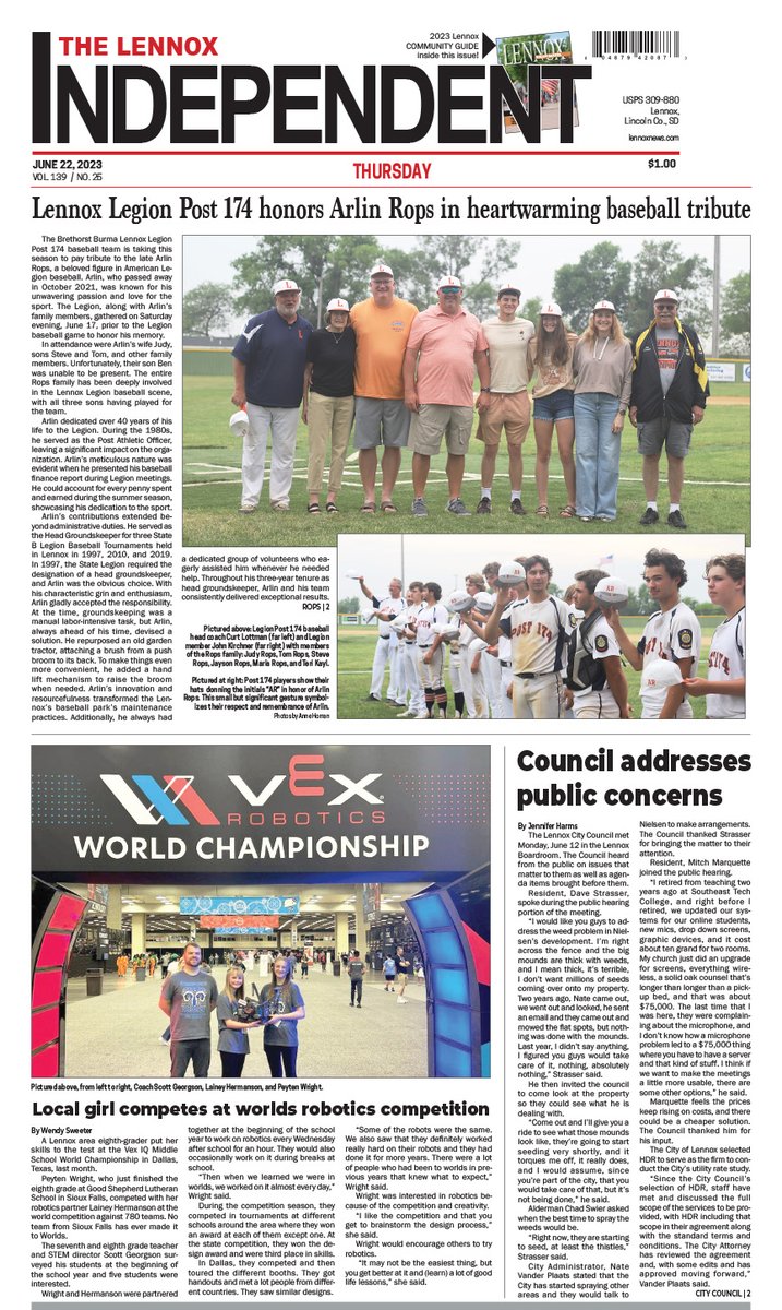 Check out this week's edition of The Lennox Independent. Available on stands now — login anytime at lennoxnews.com.