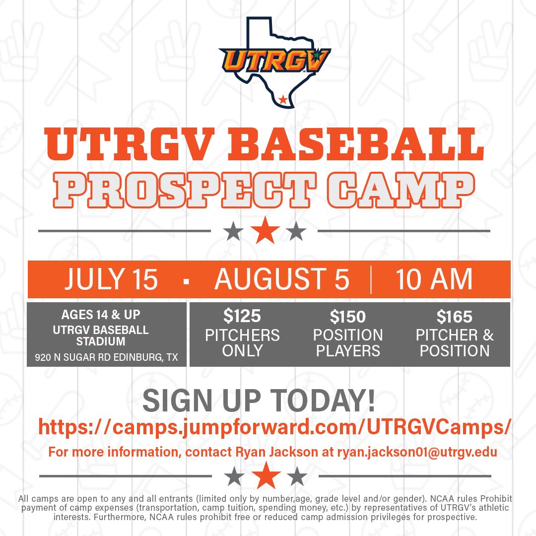 Registration is now open for our July Under the Lights! Age groups 7-12 & 13 an older! Contact Coach Jackson to get registered!

Also, our 2nd Prospect Camp of the Summer will be July 15th! To get registered please use the URL on flyer! 

Hope to see you here!
#RallyTheValley
