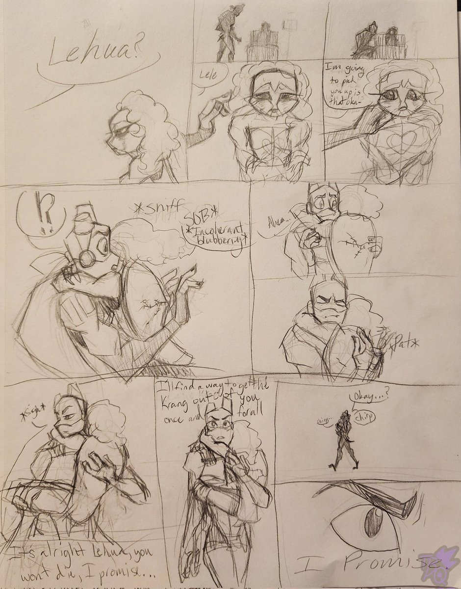 Did this a long time ago. Donnie is a softy we all know it! A lil bit of context shes got a really slow infection from the Krang. Should i redo this digitally?
(Tc3st dni!)
#rottmnt #rottmntdonnie #rottmntoc