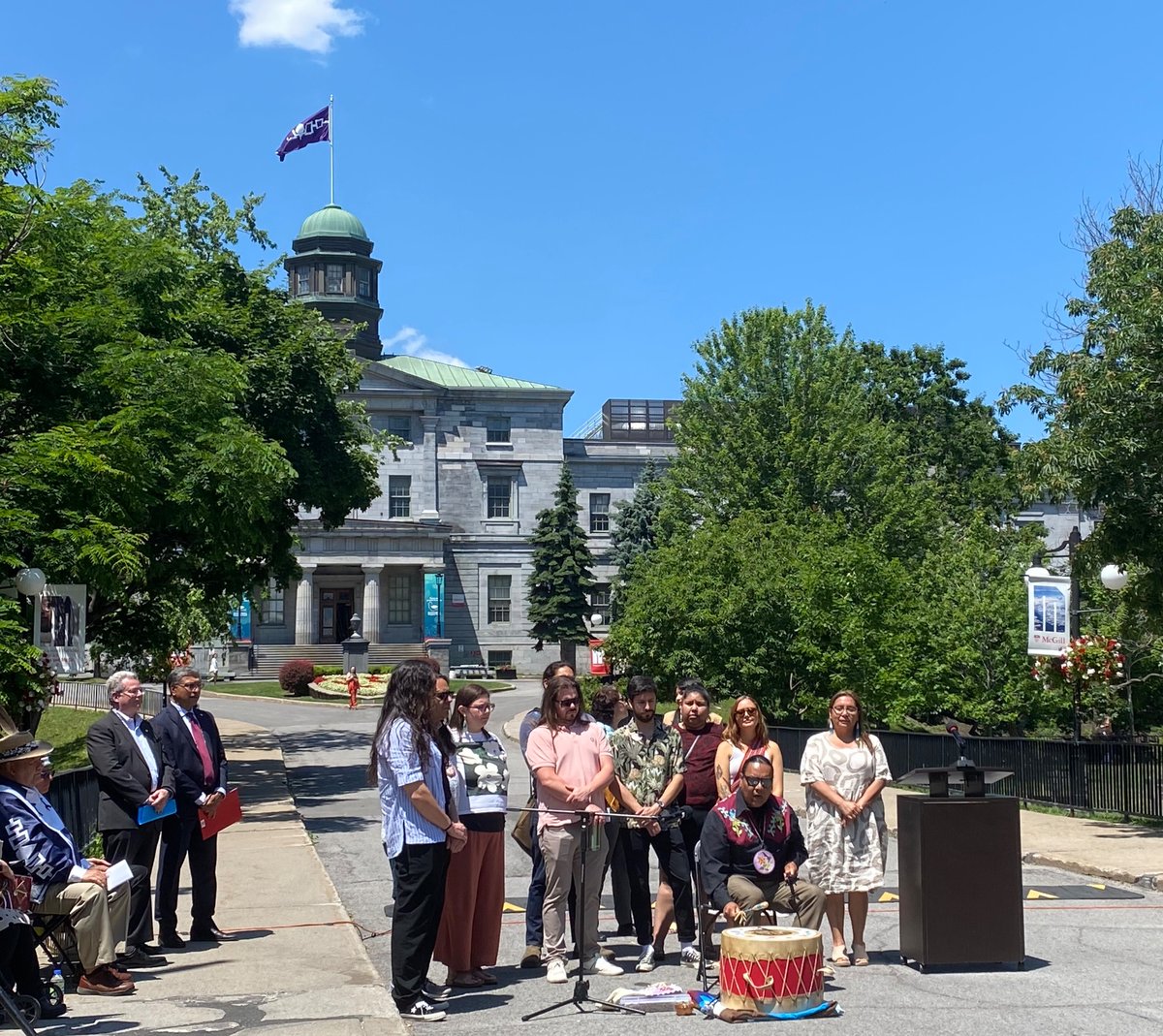 It was an honour to attend my first Hiawatha Wampum Belt flag raising at  McGill.

On this National Indigenous Peoples Day, we reaffirm our commitment to enhancing the visibility & success of Indigenous members across our diverse @mcgillu community #NIPD2023