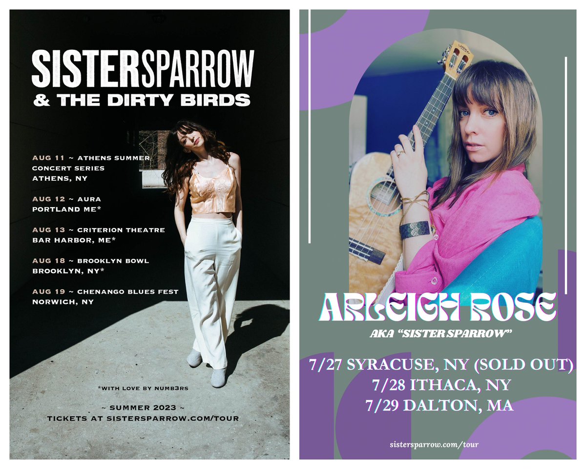Swooping around the Northeast this July & August 🎶 tickets and show info at sistersparrow.com/tour