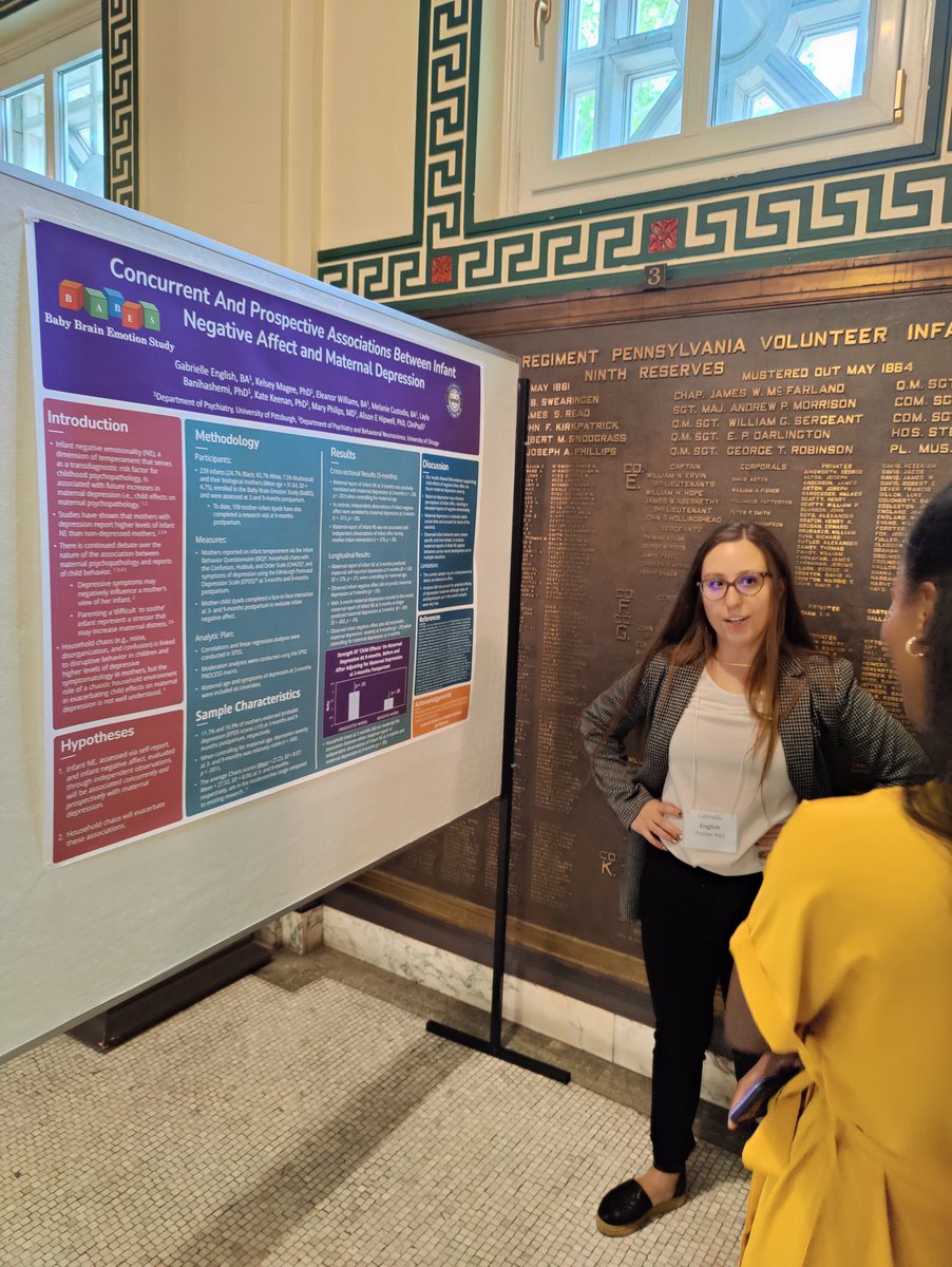thepgslab's tweet photo. The PGS RAs and friends have been busy bees working on their passions! Here are RAs Uma, A’mara (@a_braynen ), and Melanie posing after presenting their research at the annual UPitt Dep. Of Psychiatry Research Day June 8th! #PittResearchDay2023 https://t.co/EAlkIQf9j6