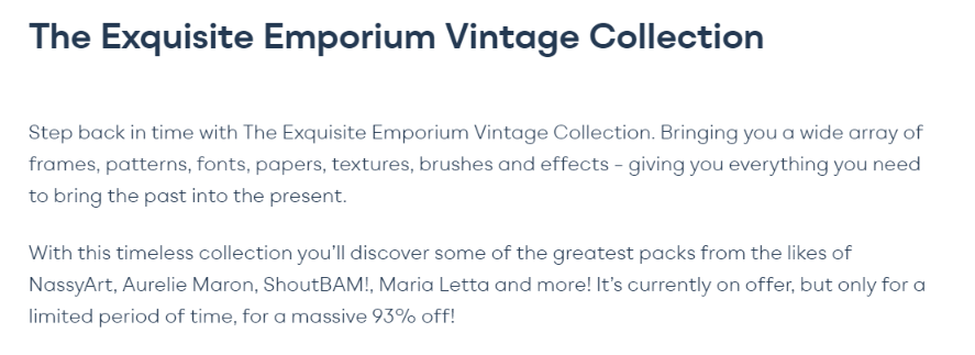 RozSpirations's tweet photo. FOR VINTAGE ART LOVERS... 
CHK @designcutsdeals
Exquisite Emporium Vintage Collection at: https://t.co/G4mdAQtXaA

This bundle brings a wide array of frames, patterns, fonts, papers, textures, brushes &amp;  effects – Everything to bring the past to the present. https://t.co/QYSDeygLy5