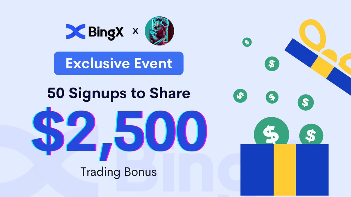 Tam 50 Kişiye 2500$ Dağıtıyoruz🔥

<a href="/BingXOfficial/">BingX</a> Borsası ile birlikte yürüttüğümüz bu kampanyada aşağıda ki ref linkimden kaydolan 50 kişi  50'er$ alacak. Kazananlar rastgele seçilecektir.

Kaydol: bingx.com/partner/CoinCo…
Fav,RT ve yoruma UID bırakmanız yeterlidir. 

#Giveaway