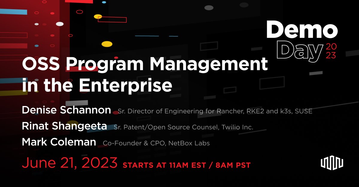 OSS Program Management in the Enterprise with @deniseschannon, @mrmrcoleman, & Rinat Shangeeta begins in just 5 minutes. Tune in 💥 eqix.it/3NdG0rk #DemoDay #baremetal #infrastructure