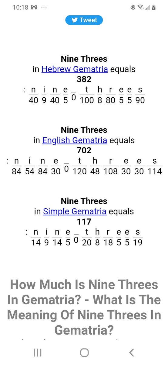 DeanDavis33's tweet photo. #NineThrees #Gematria 1️⃣ https://t.co/V8SC2TJzXY