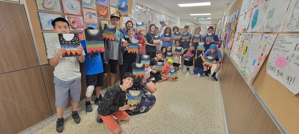 SarahHassoun4's tweet photo. We enjoyed painting the Strawberry Moon with Moses Lunham! An Anishinaabe Artist from Kettle and Stony Point First Nation. @gecdsbpro Thank you for sharing this opportunity @TinaDeCastro1 @gecdsbCyclones @ClaraHowitt #grade6 https://t.co/FJdVviyZ9l