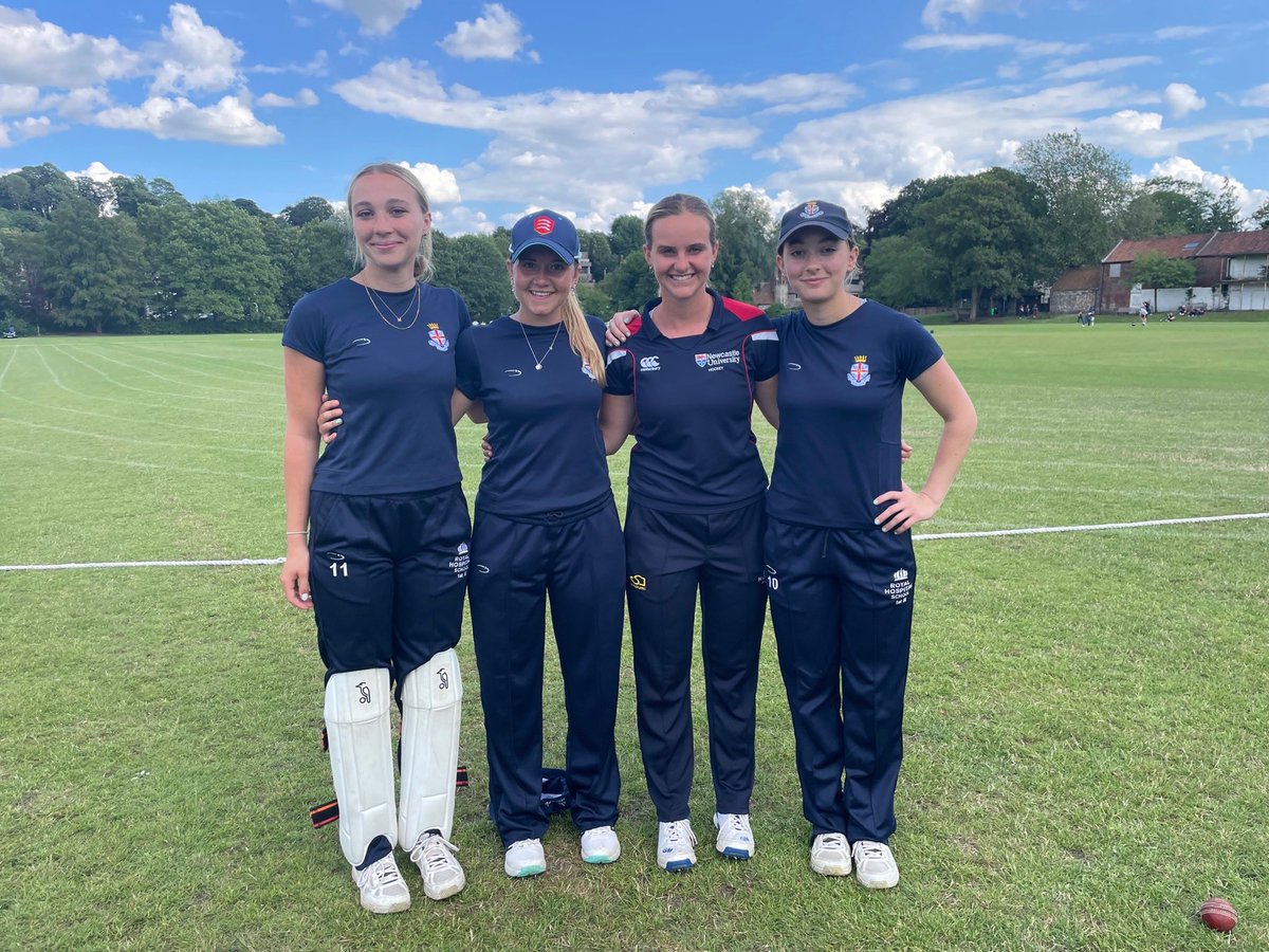 RHSSport's tweet photo. Well done to current pupils Millie and Izzy and former 1st XI cricketers Holly and Frankie on making their @MCCOfficial debuts today. @RHSSuffolk #TeamRHS https://t.co/TppENdZex2