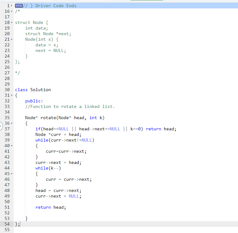 Day 6 of #30DaysOfCode #100DaysOfCode    •Solved GFG's Rotate a linked list😉 #DSA