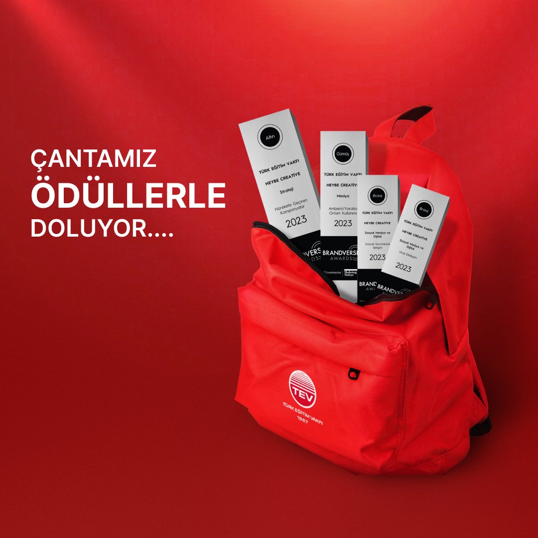 heybeworks's tweet photo. Bu ödül kimin?

#MarketingTürkiye ve #Boomsonar tarafından düzenlenen Brandverse Awards'da Türk Eğitim Vakfı (TEV) için hayata geçirdiğimiz “Bu Çanta Kimin?” gerilla pazarlama projemizle 4 ödül kazandık.

#pazarlama #ödül #brandverse #tev #buçantakimin https://t.co/iMg20vXZNW