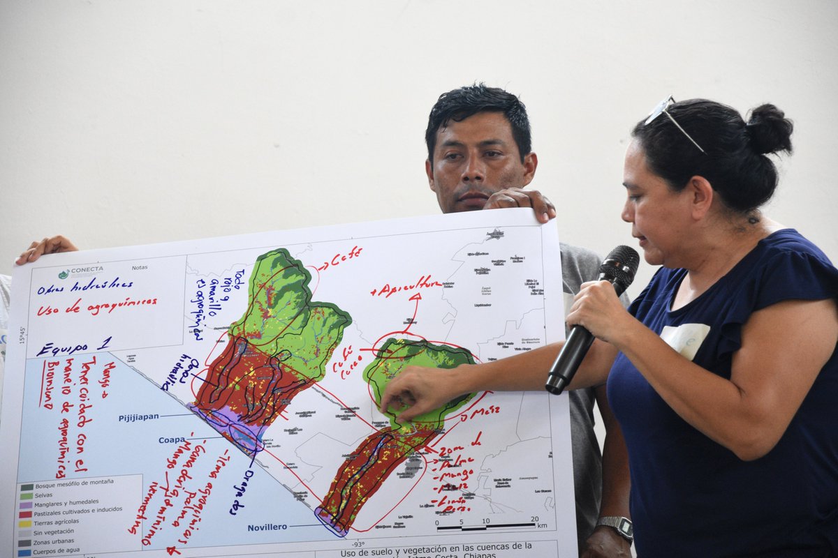 FondoMexicano's tweet image. 📢 En coordinación con @SEMARNAT_mx,  @inecc_gob_mx, @conagua_mx y @CONAFOR, impartimos dos talleres de Plan de Acción de Manejo Integral de Cuenca #PAMIC 🏞️. El primero ocurrió en mayo en el estado de #Chiapas, bajo la coordinación de @FONCET_AC 🧵👇🏽